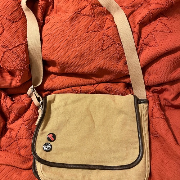 Brandy Melville Tan and Brown Satchel with Flap Closure - Picture 1 of 2